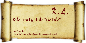 Károly László névjegykártya