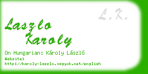 laszlo karoly business card
